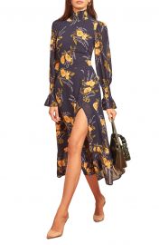 Reformation Galena Long Sleeve Midi Dress   Nordstrom at Nordstrom